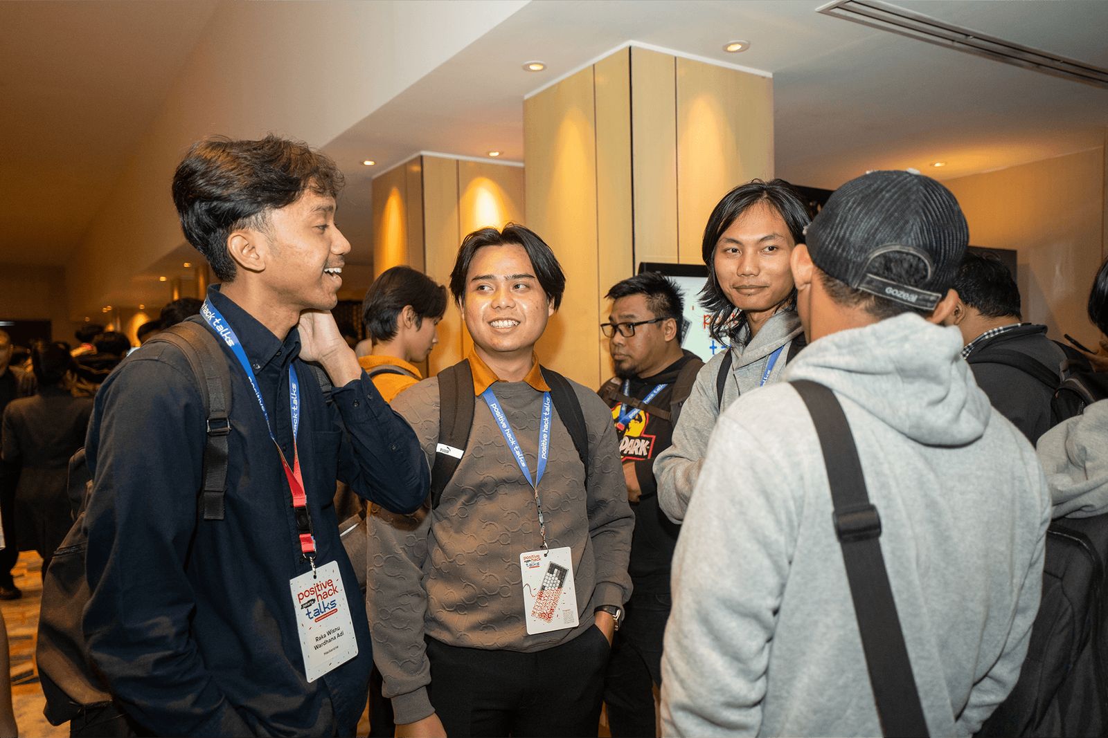 Positive Hack Talks Jakarta: attendees talking between sessions