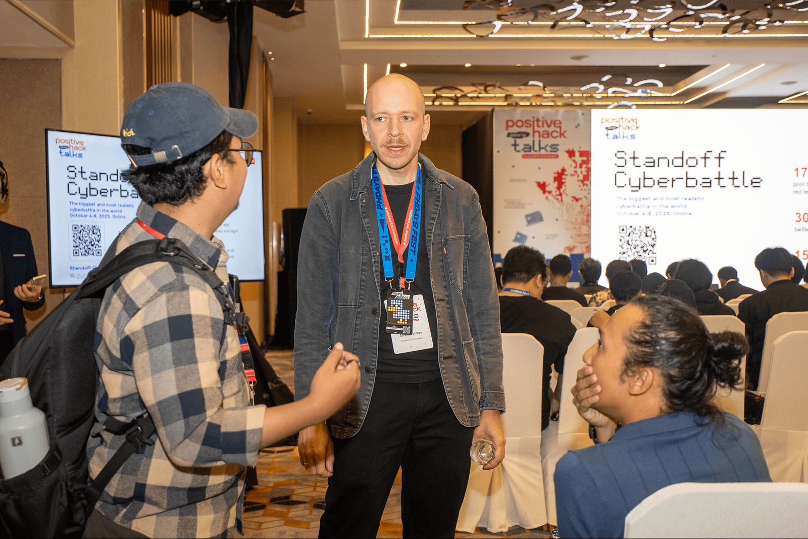 Positive Hack Talks Jakarta: a conversation in the hall between talks